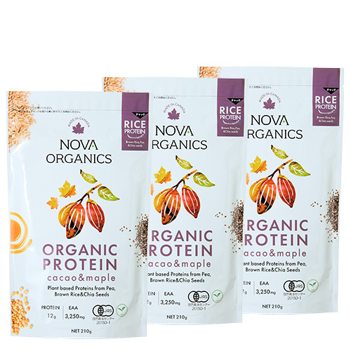 オーガニックプロテイン カカオ&メープル 210g 3袋セット – ノバ