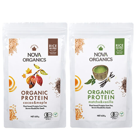 butu_protein_matcha630gset02_re01 【定期便】オーガニックプロテイン カカオ、抹茶&バニラ 630g 2袋セット