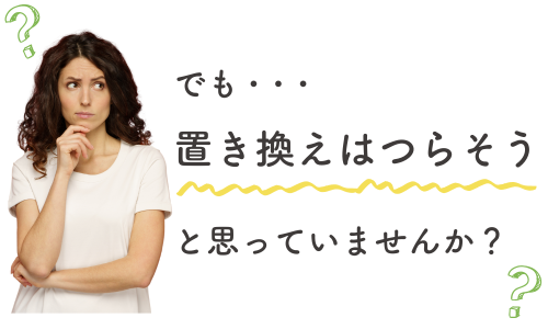 でも、置き換えはつらそうと思っていませんか？